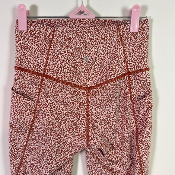 Athleta Salutation Stash II Textured Tight Rust Micro Cheetah Print Leggings - Picture 6 of 9